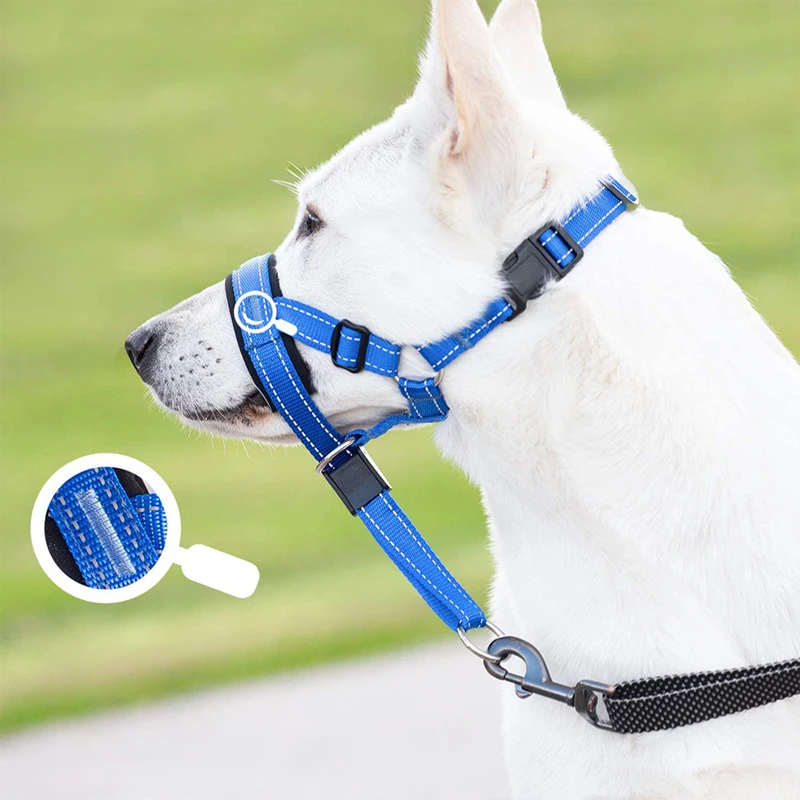 Dog Mouth Anti Bark Dog Collar Breathable Dog Training Tool Nylon Muzzle Set with Reflective Dog 1005007370615151