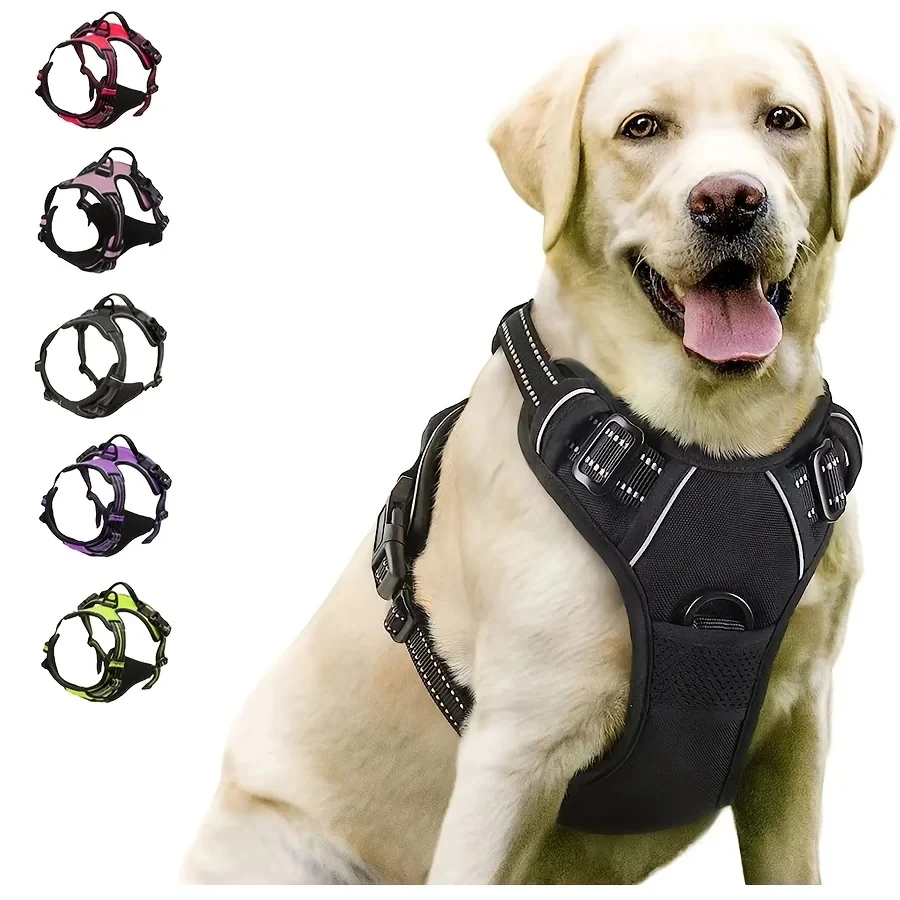 No Pull Harness Front Clip Para Cão Grande, Heavy Duty, Reflexivo, Fácil Controle, Alça, Andando 1005007409954459
