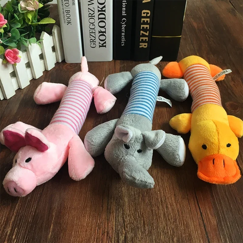 Cute Pet Dog Cat Plush Squeak Sound Dog Toys Funny Fleece Durability Chew Molar Toy Fit for All 1005007512477980