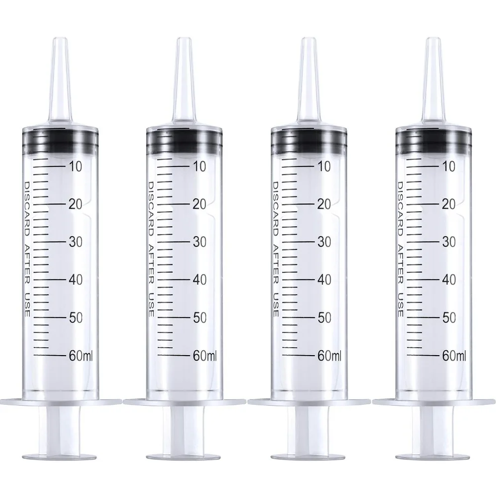 20ml 60ml Large Capacity Syringe Syringes Pump Plastic Syringe Measuring Syringe Tool (4 Pack) 1005007530871707