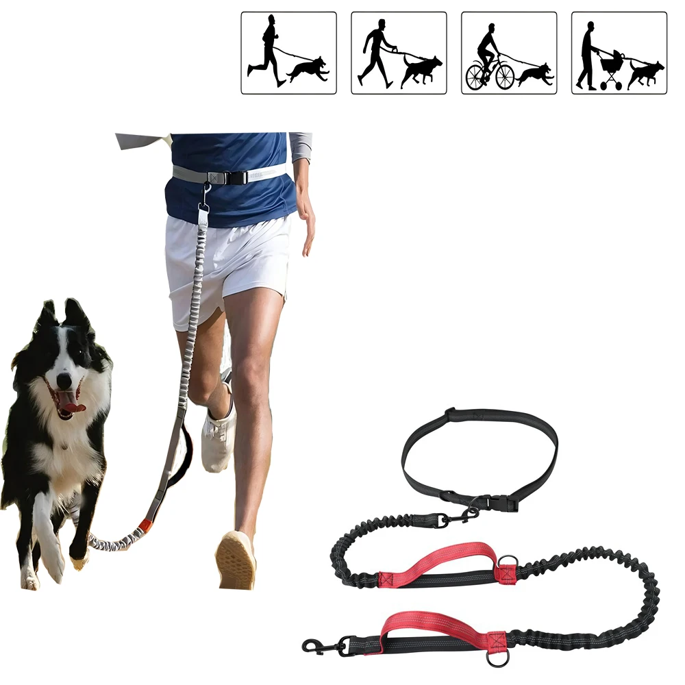 Pet Retractable Belt Leash for Running Reflective Retractable Hand Free Dog Leash with Adjustable 1005007538027593