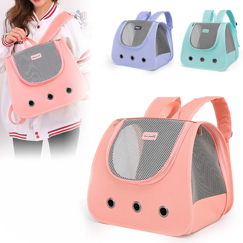Cat Backpack Supplies Foldable Portable Breathable Double Shoulder Cat Bag Foldable Puppy Backpack 1005007548679482