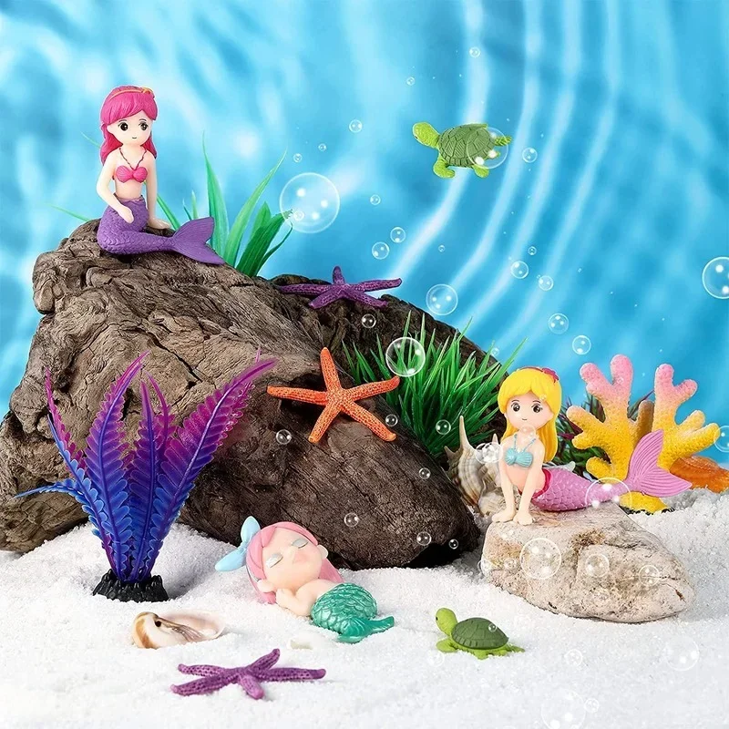 Aquarium Decoration DIY Cake Decor Miniature Figurines Beautiful Mermaid Figurine Fish Tank 1005007755184450