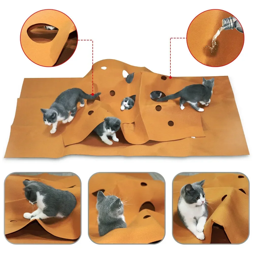 Cat Playing Game Mat Pet Toys Training Activity Collapsible Rug Scratch Resistant Bite Climbing 1005007793059516