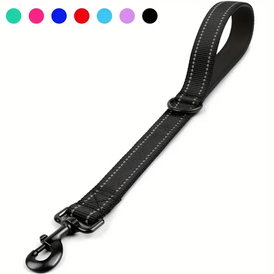 Short Dog Leash, Traffic Padded Handle, Heavy Duty Short Nylon Dog Lead for Training Control 1005007805372969