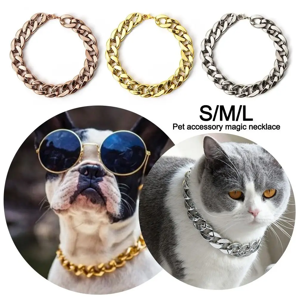Fashion Chain Collar Pet Necklace Cat Dog Gold Necklace Adjustable Chain Dog Jewelry Accessories 1005007874686334