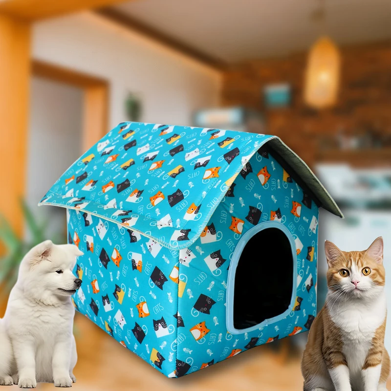 Waterproof Cat House for Outdoors Rainproof Pet Cat Cave Sleep Beds Tent Home Foldable and Washable 1005008056349294