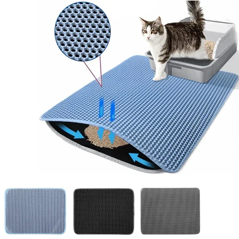 Cat Litter Mat Pet Toilet Non Slip Pet Litter Box Filter Mat Double Layer Wear Resistant Waterproof 1005008075812233