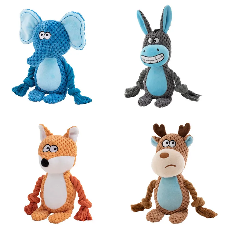 Stuffed Raw Small Dog Plush Interactive Toys Indestructible Bite Resistant Sound Puppy Toys Squeaky 1005008078210688