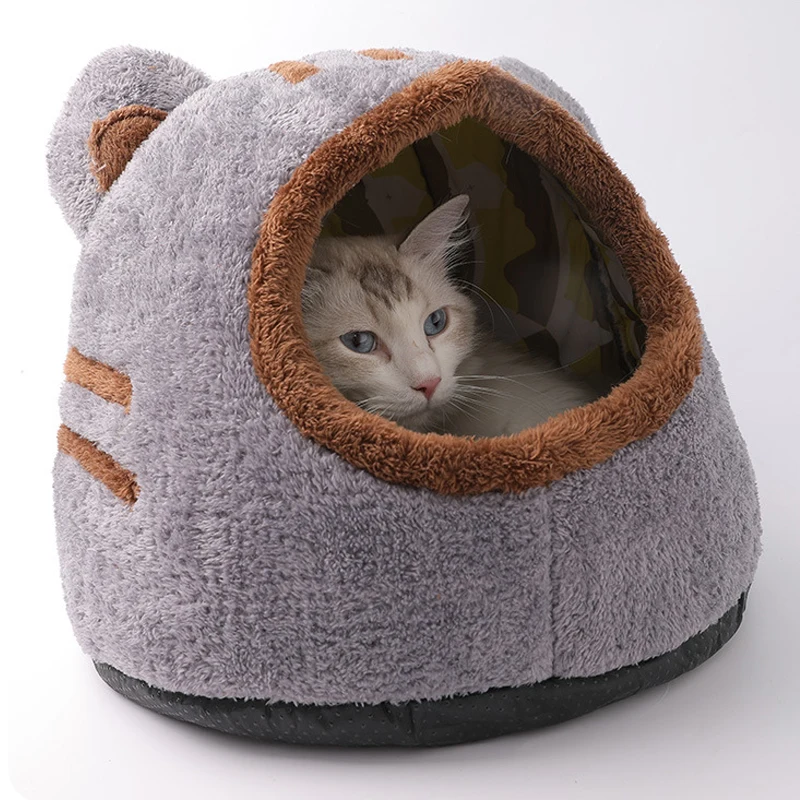 Pet Bed Sleeping House Puppy Nesting Cave Comfort Cat Bed Removable Kennel Bear Head Winter Warm 1005008082418179