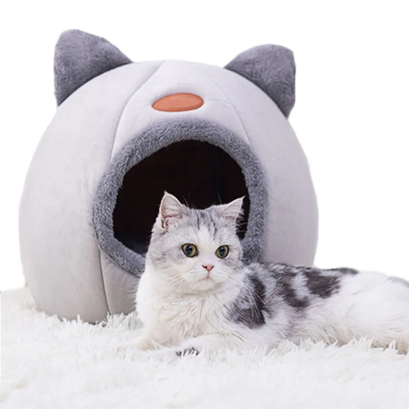 Winter Warm and Cold Proof Cat Bed Cozy Cat Cave Bed Cat Tent with Removable Cushion Pillow Cat 1005008129127517