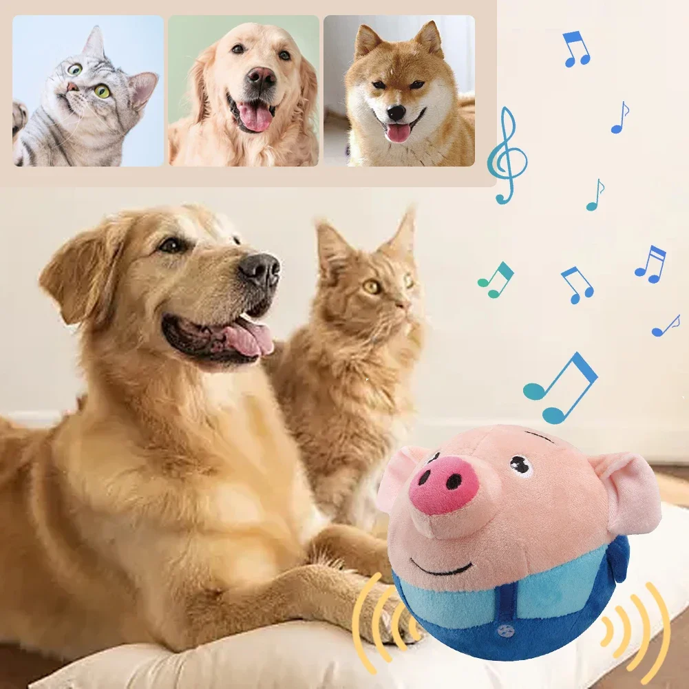 Electronic Pet Dog Toy USB Plush Automatic Bouncing Toy Vibration Ball Bite Puppy Ball Pet Plush 1005008249403201