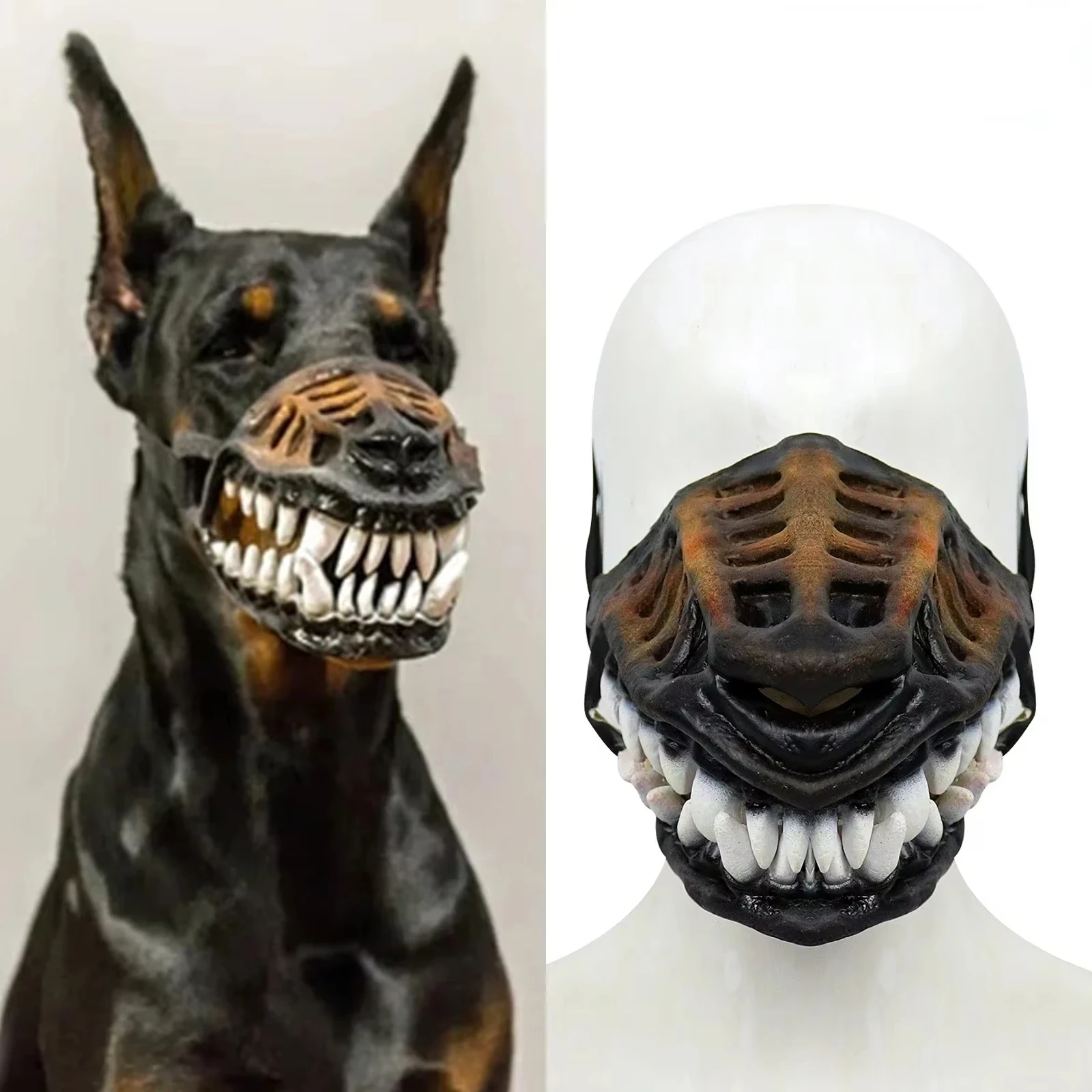 Dog Mouth Mask Padded Latex Rubber Muzzle Halloween Movie & Tv Headdress Props Animal Weird Masks 1005008367948834