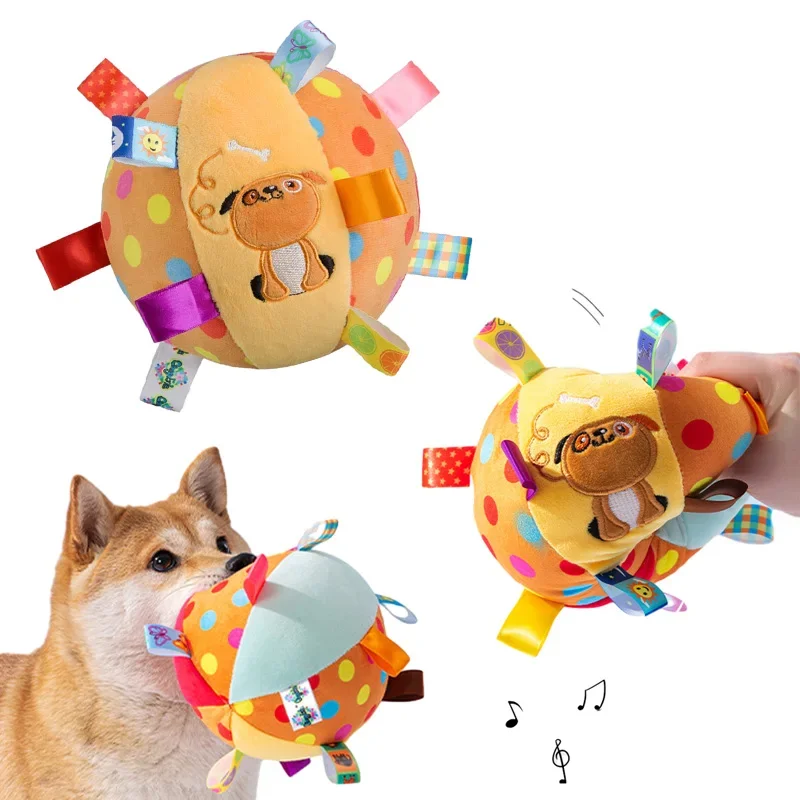 Interactive Ball Dog Toy for Aggressive Chewers Training Decompress Bite Resistant Plush Handle Dog 1005008488000234