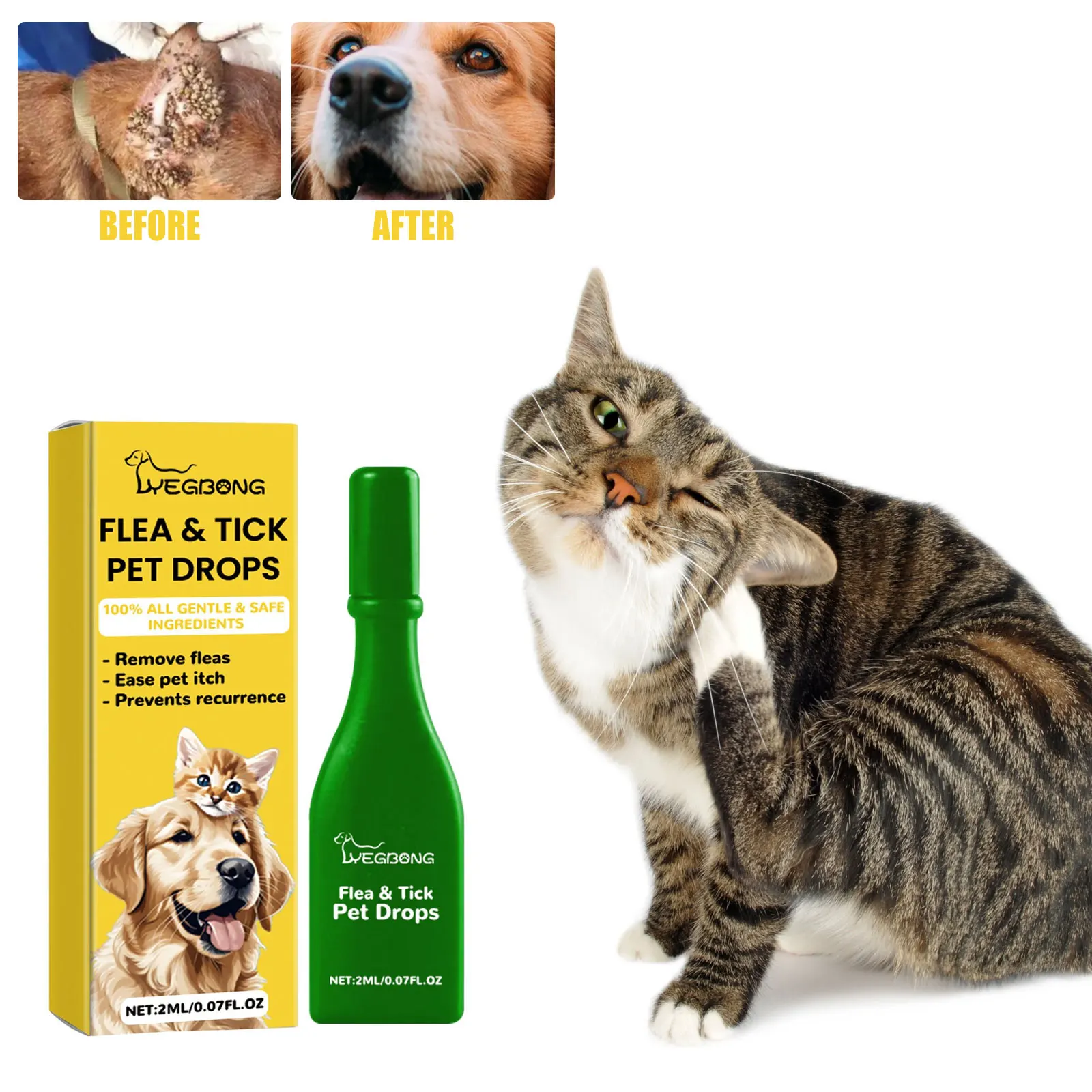 Cat Anti Flea Drops Flea Lice Remove Relieve Skin Itching External Insect Repellent Deworming 1005008500756182