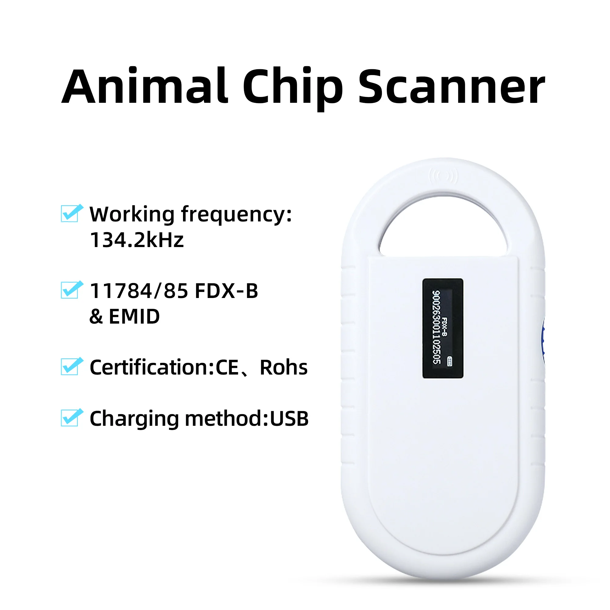 PT160 Oleddisplay Pet Scanner ISO11784/5 Animal Pet ID Reader Chip Transponder USB RFID Handheld 1005008522822735