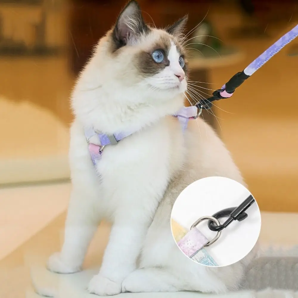 Pet Supplies Adjustable Cat Harness and Leash Set Gradient Escape Proof Soft Lightweight Kitten 1005008563621286