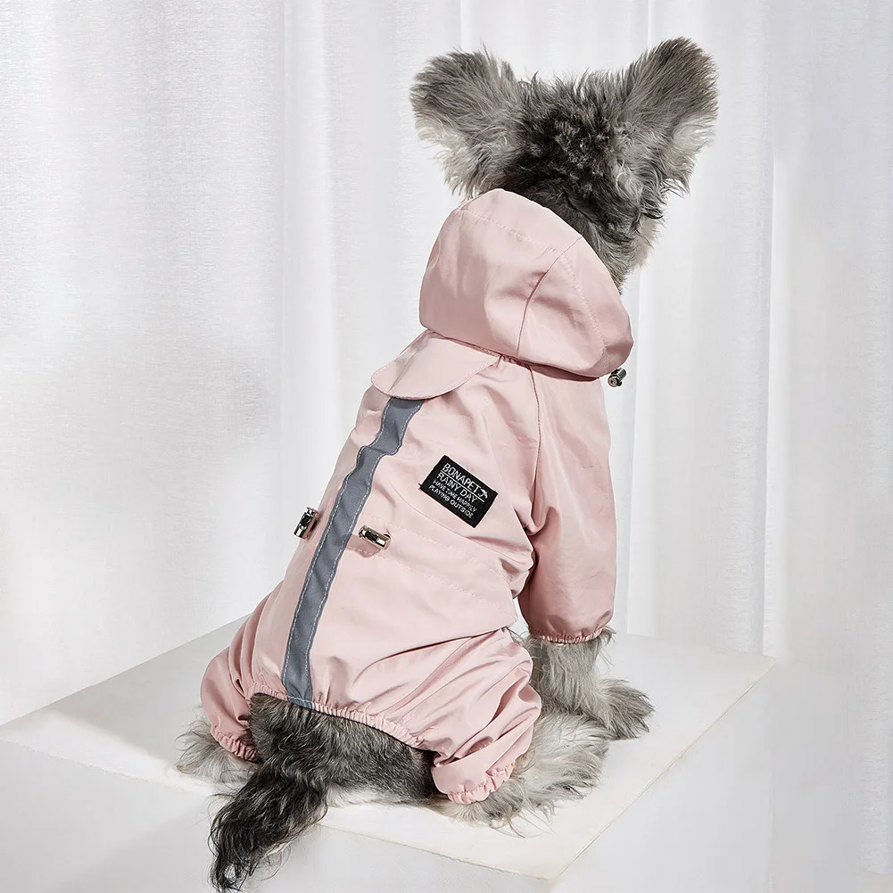 Dog Waterproof Clothes Reflective Raincoat Soft Impermeable Polyester Jacket Pet Puppy Outfits 1005008592179091