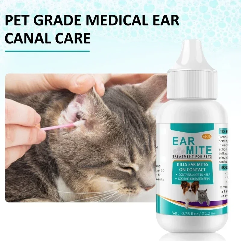 Pet Ear Mite Oil Mitetreatment for Dogs and Cats Cleaners Earmite Canals Wash 1005008606252775