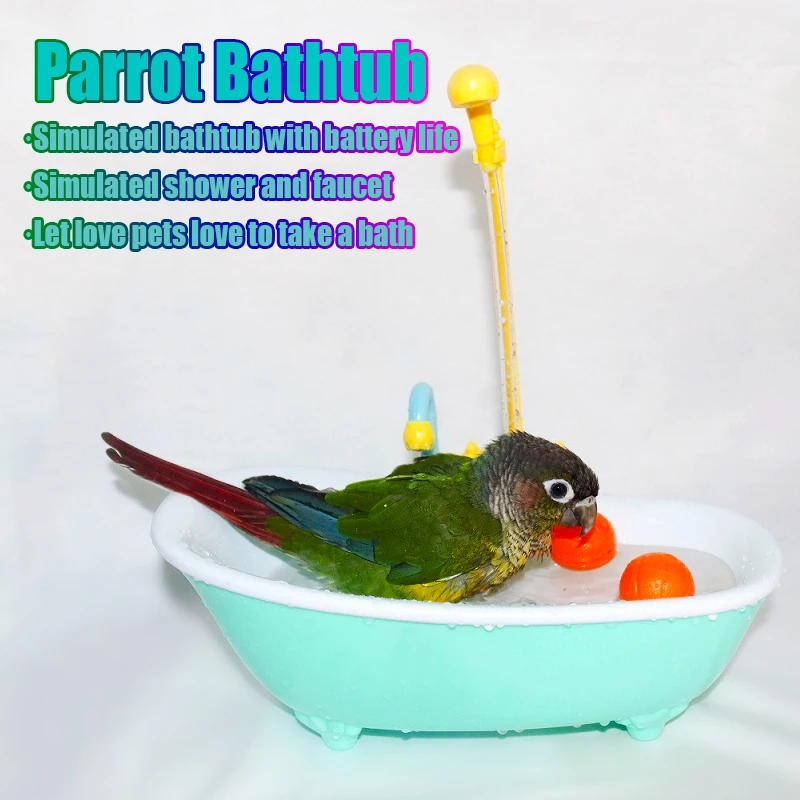 Parrot Automatic Intelligent Bath Bird Shower Bathtub Blue Accessories Household Plastic Parakeet 1005008611258191