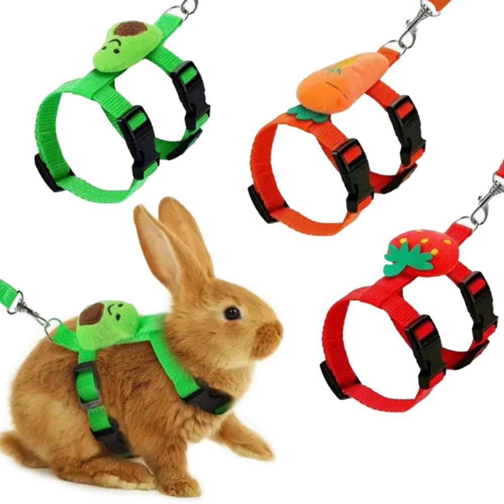 Rabbit Cat Harness and Leash Set Adjustable Pet Lead for Small Animals Ferrets Piggies Hedgehogs 1005008638111336