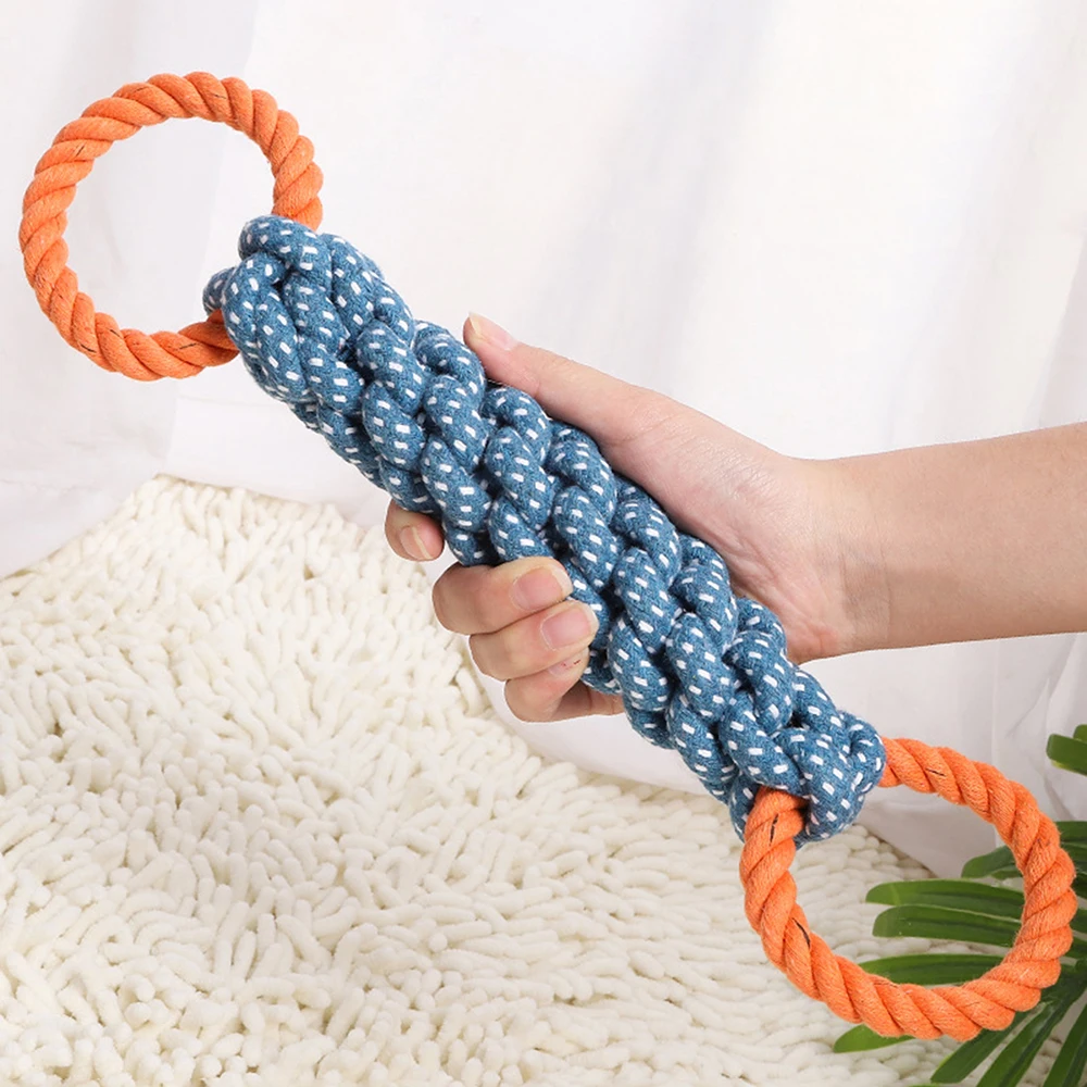 Handwoven Pet Dog Toy for Teeth Cleaning and Chew Fun Random Color Natural Bite Rope Plaything (1PC) 1005008639562383