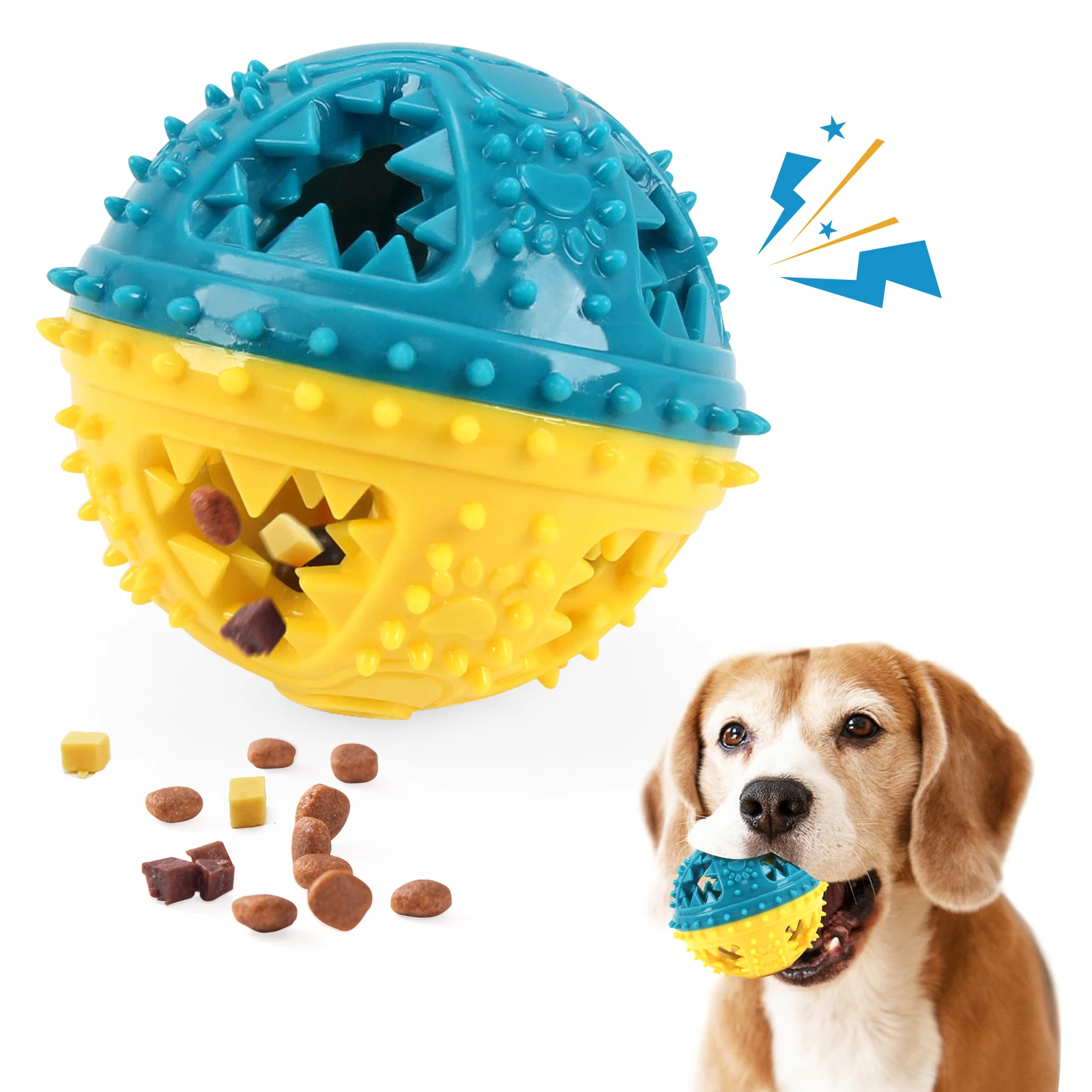Dog Chew Toys Grinding Teeth Sound Ball Toys Leaking Food Balls Anti Bite Interactive Training 1005008660061941