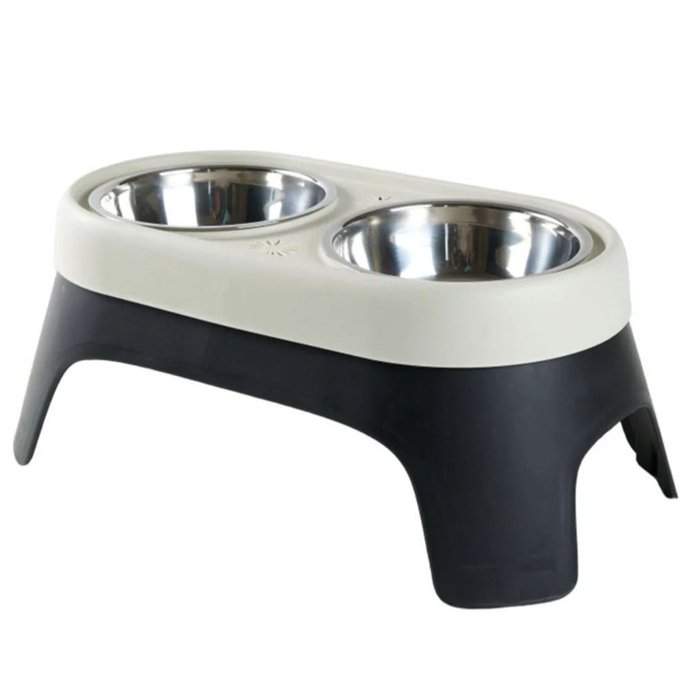 Elevated Pet Bowl Anti Knock Stainless Steel Food Cat Dog Feeding Bowls Double High Foot Leak Proof 1005008679513111