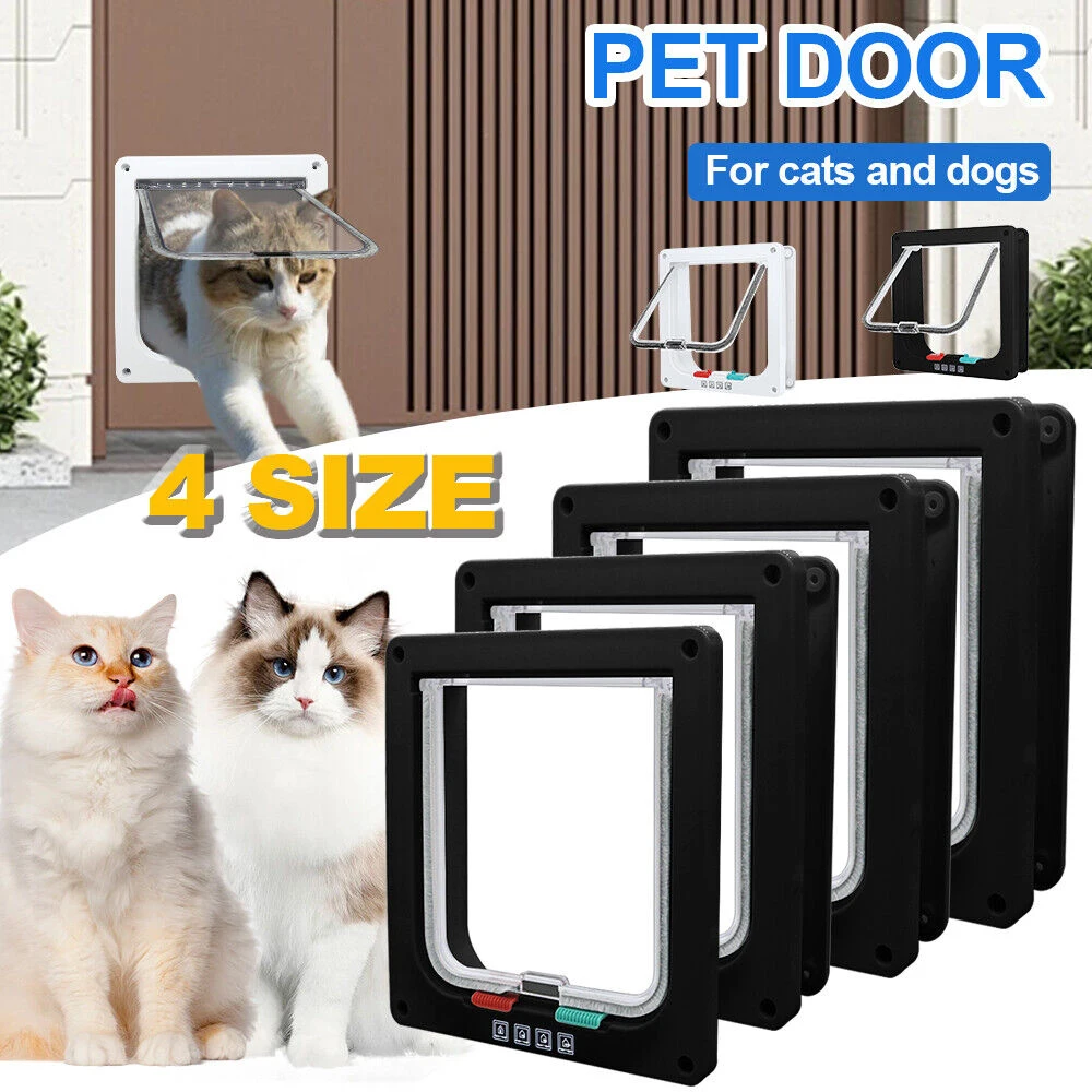 Cat Door for Windows, Pet Doors and Sliding Door, Safety Pet Door with 4 Way Lock 1005008713100871