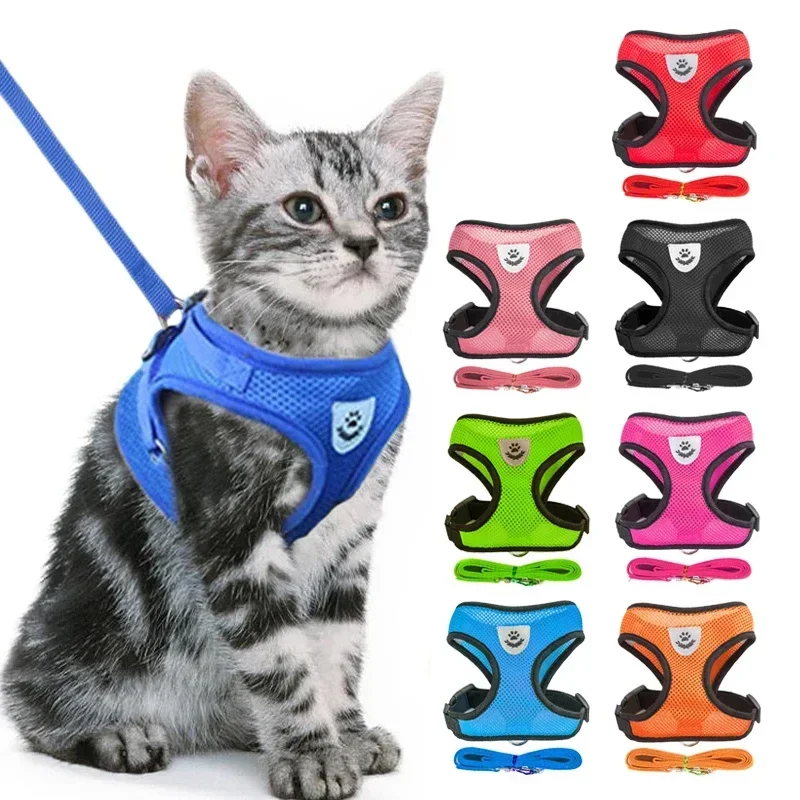 Cat Harness Vest Walking Lead Leash for Puppy Dogs Collar Polyester Adjustable Mesh Dog Harness 1005008728507214