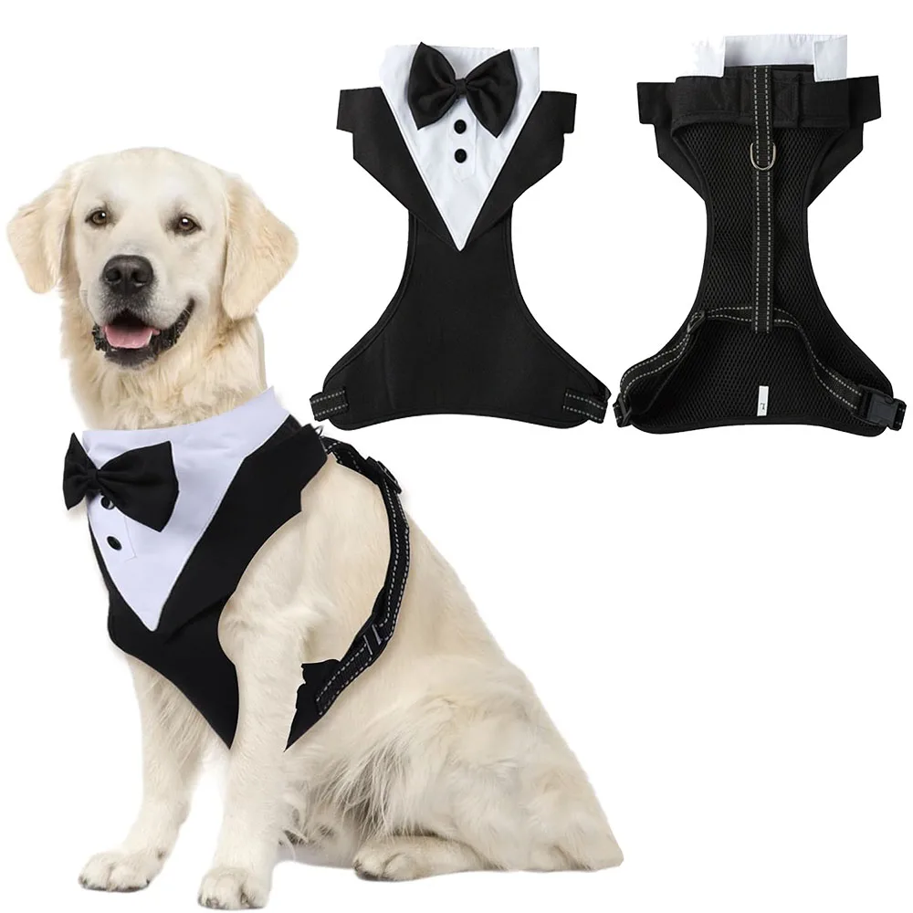 Dog Tuxedo Harness Adjustable Dog Harness No Pull for Small Medium Large Dogs Male Dogs Wedding 1005008742839817