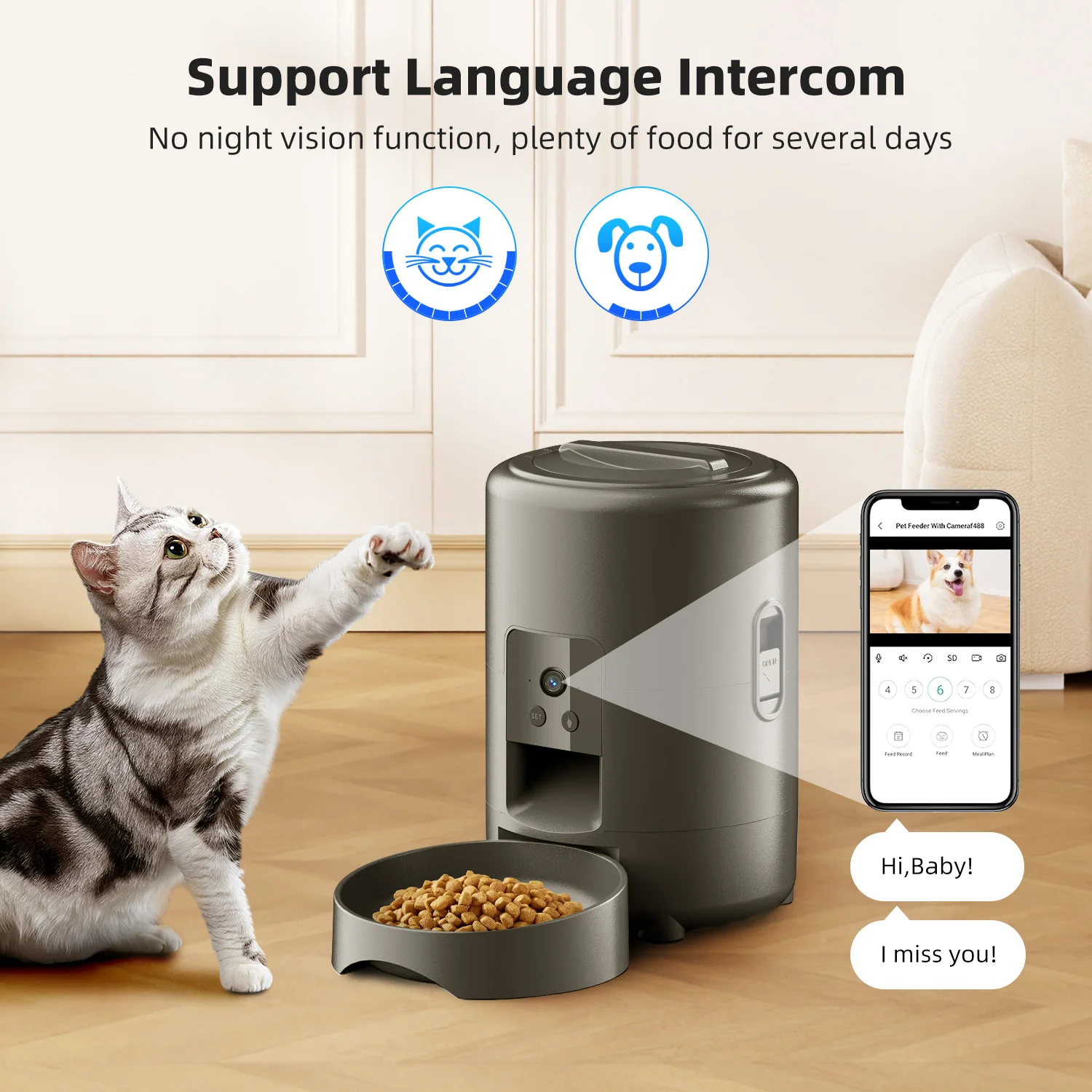 Cat Automatic Feeder, Smart Cat Food Distributor (2L) 1005008771433029