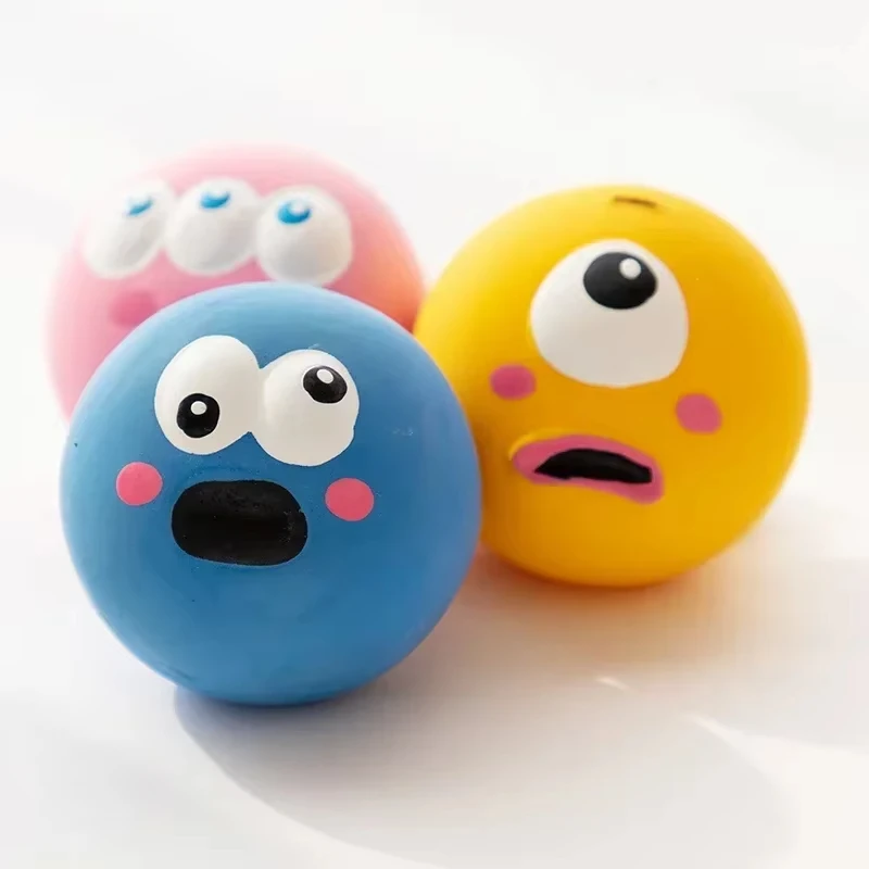 Pet Squeaky Toys Ball Dog Chewing Rubber Cleaning Tooth Chew Toy for Dogs Bite Resistant Sounder 1005008781829397