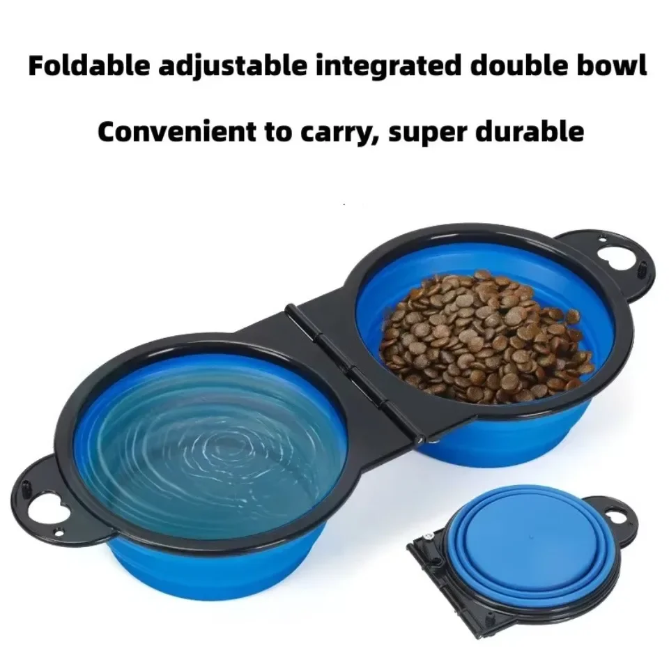 2-In-1 Foldable Dual Bowl Feeding Bowl Portable Outdoor Travel Dog Cat Drinking Bowl Pet (1 Piece) 1005008803572879
