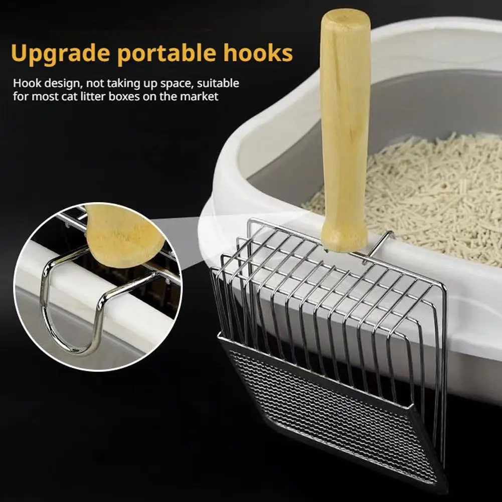 Stainless Steel Cat Litter Scoop Durable Mesh Kitten Litter Cleaner Pet Cleaning Tools With (2 in 1) 1005008825569097