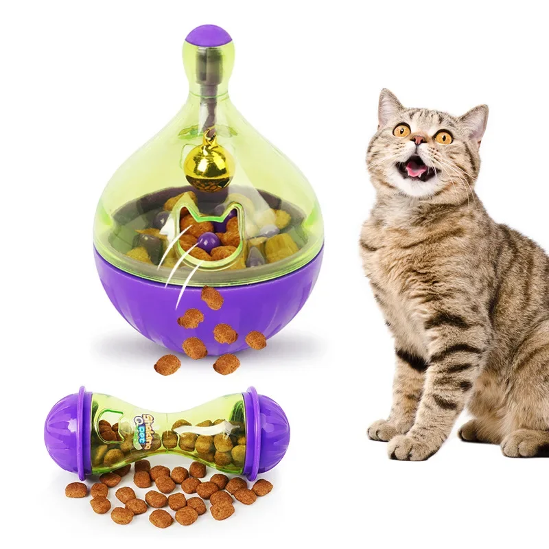 Pet Cat Fun Bowl Feeding Toys Dog Tumbler Feeder Puppy Kitten Shaking Leakage Food Ball Container 1005008867011260