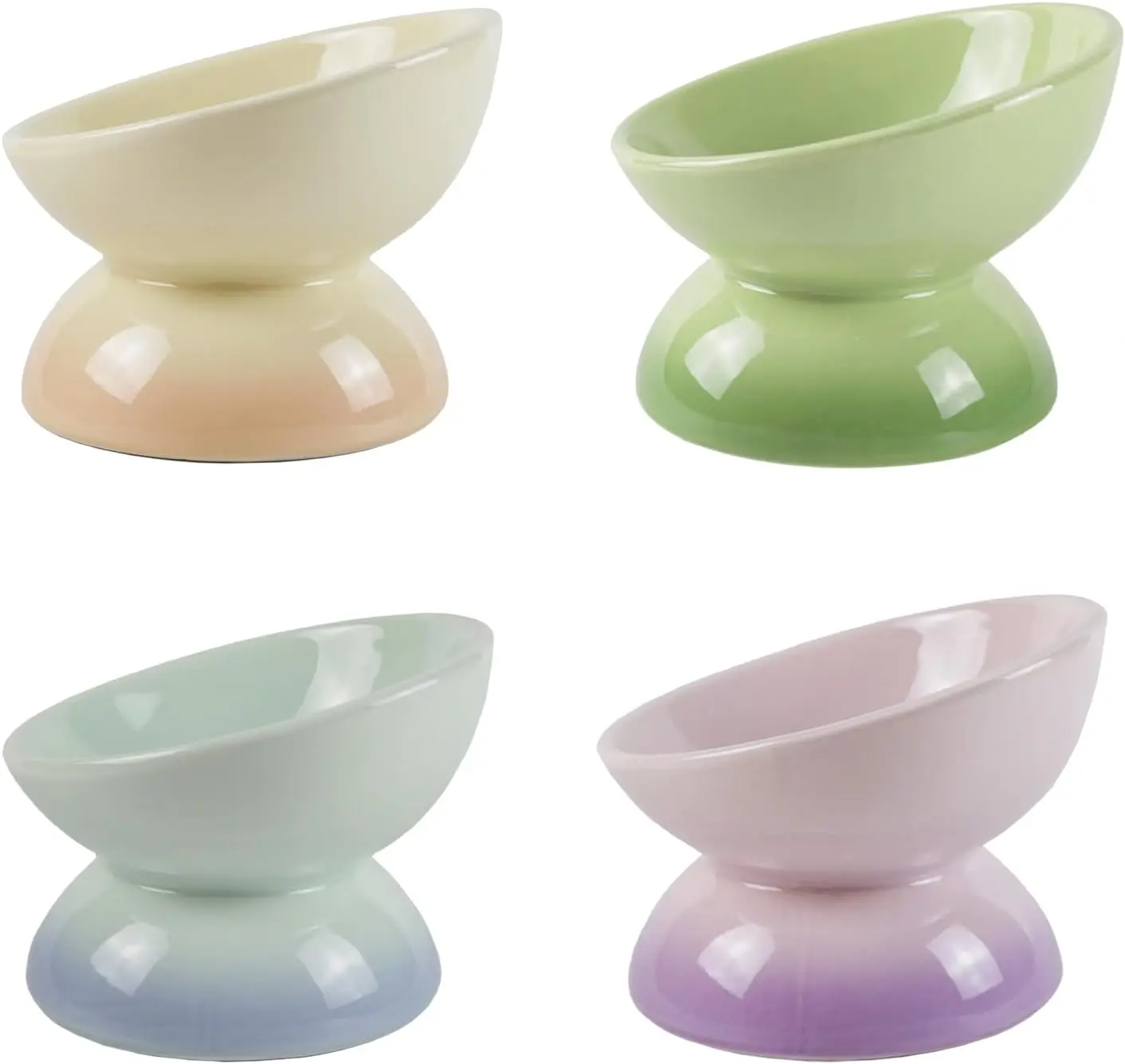 Ceramic Elevated Cat Bowls Tilted Cat Food Bowl Dish Pet Feeder Bowl Dishwasher Microwave Safe 1005008871311957