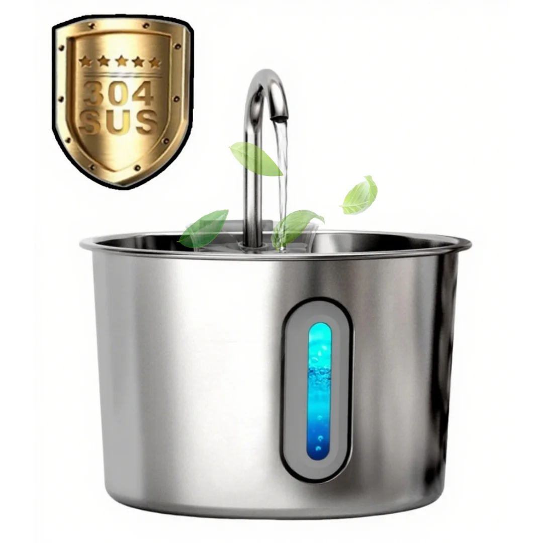 Stainless Steel Cat Water Fountain 2.2L Automatic Pet Dispenser with Filter System for Dogs 1005008992676524