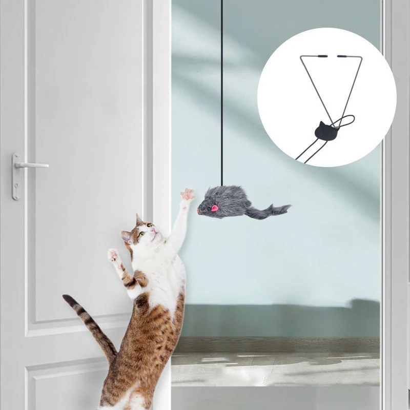 Hanging Door Mouse Teasing Cat Stick Elastic Clip Door Swing Hanging Jumping Toy Cat Relief Pet 1005009022018722
