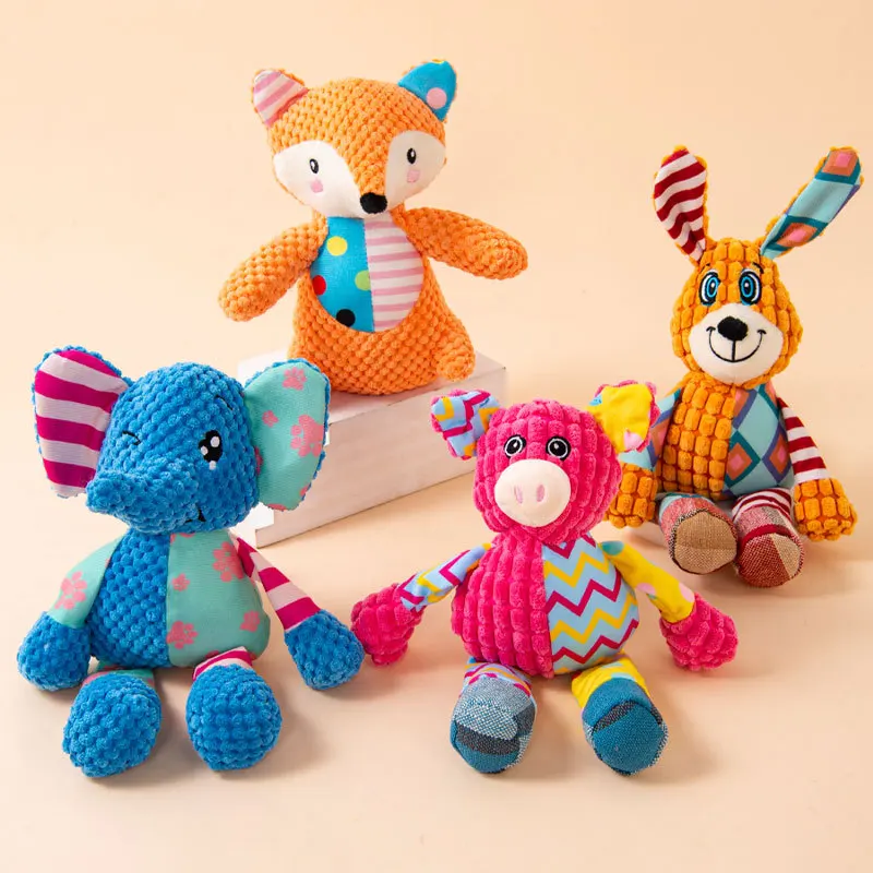 Pet Plush Toy Cat Dog Interactive Teething Toy Animals Bite Resistant Interactive Squeaky Pet Dog 1005009061562743