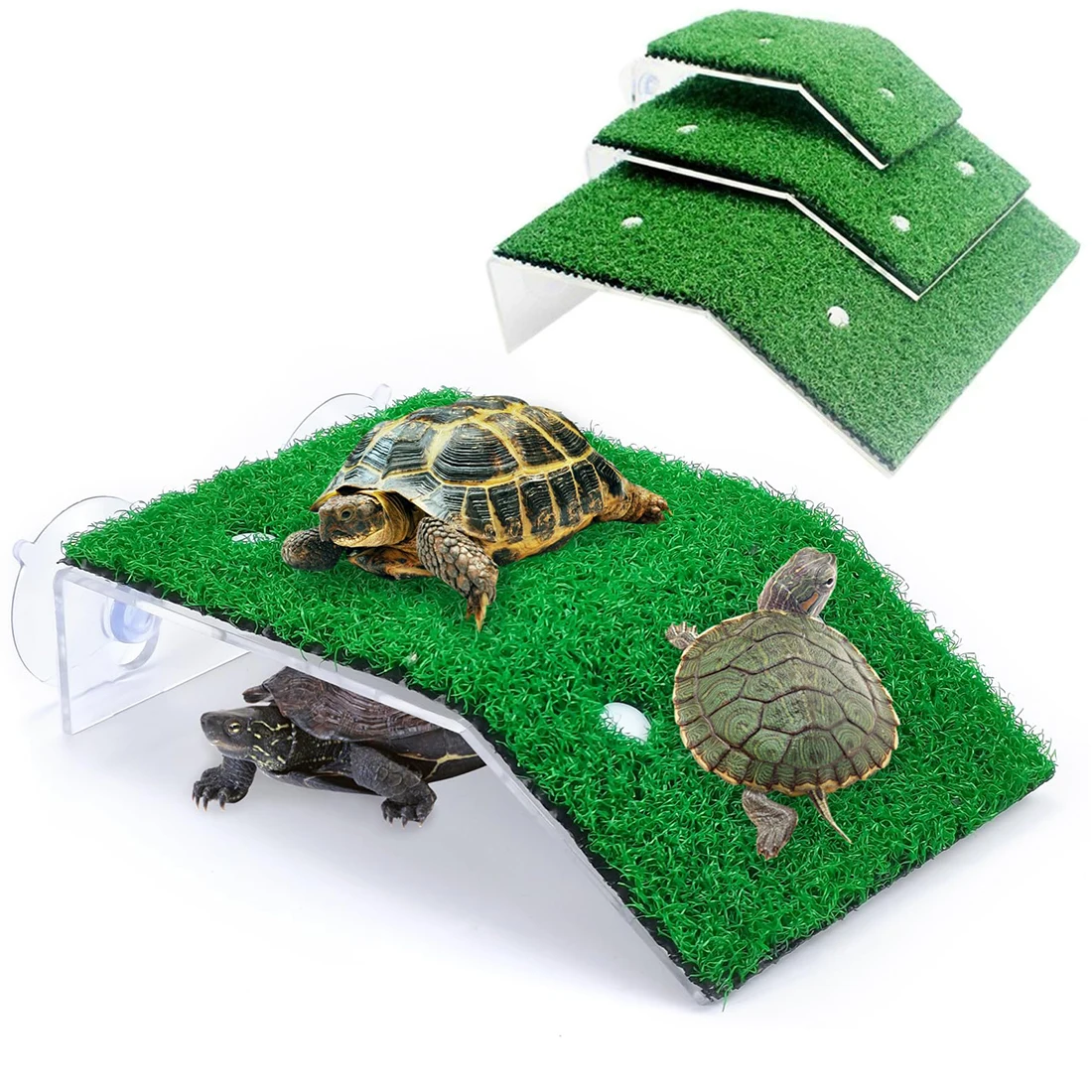 Turtle Basking Platform Lawn Resting Simulation Grass Ramps Tortoise Habitat Terrace Tank 1005009089481942