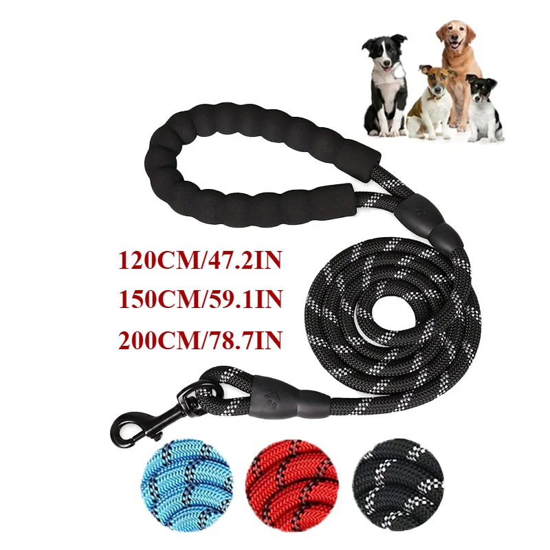 120/150/200cm Dog Leash Nylon Reflective Dogs Traction Rope for Small Medium Large Strong 1005009091737168