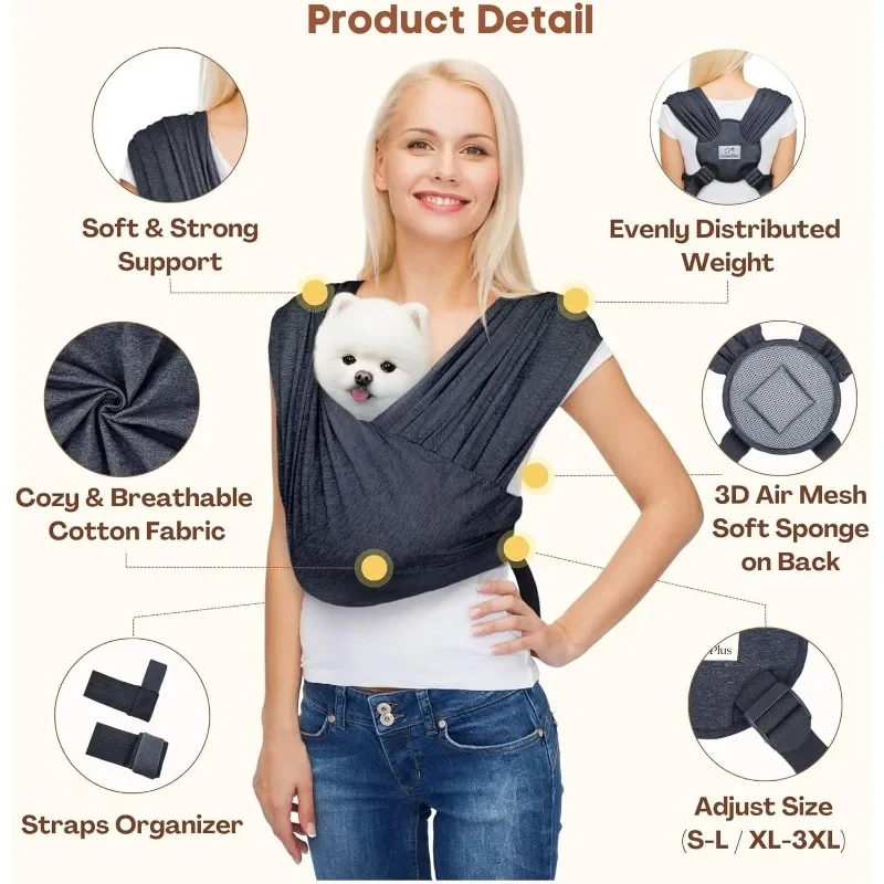Dog Carrier for Small Dogs Front Facing Sling Hands Free Cat Sling Size Adjustable Soft 1005009110275629