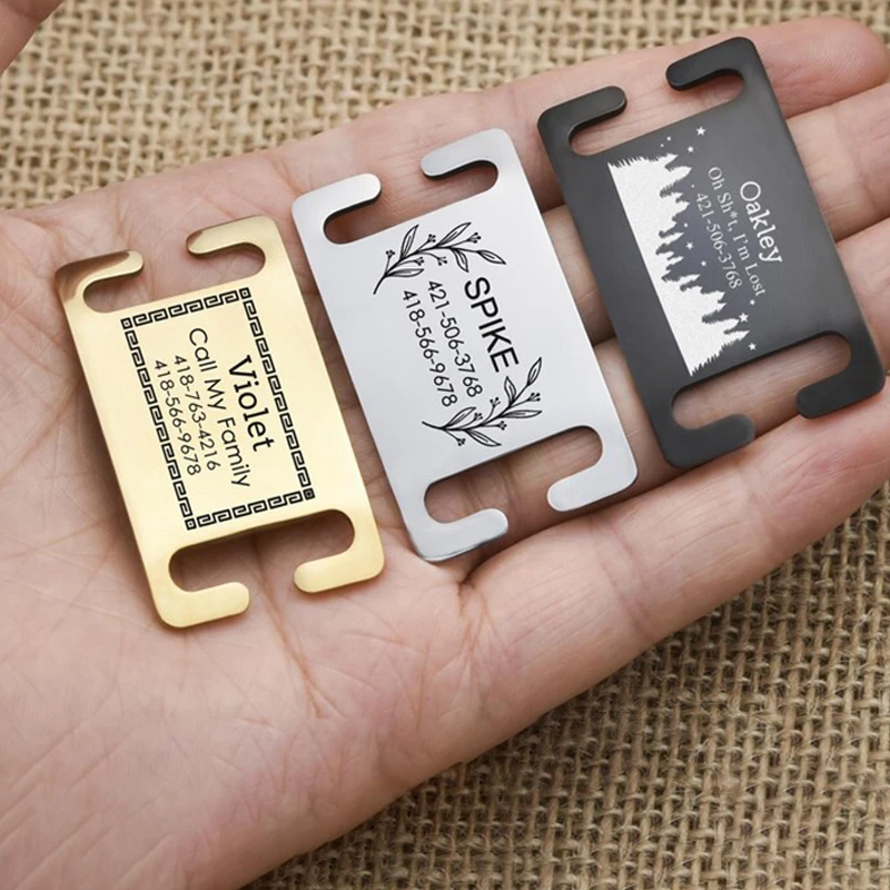 Curved Dog Cat Id Tag Personalized Silent Collar Tag Pet Address Tag Customized for Stainless Steel 1005009126960098