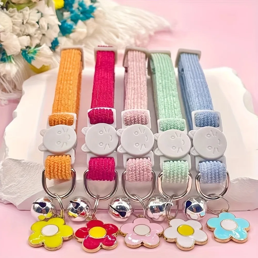 High-Value Cat Collar Flower Pendant Pet Collar Adjustable Safety Buckle Anti-Suffocation 1005009144983032