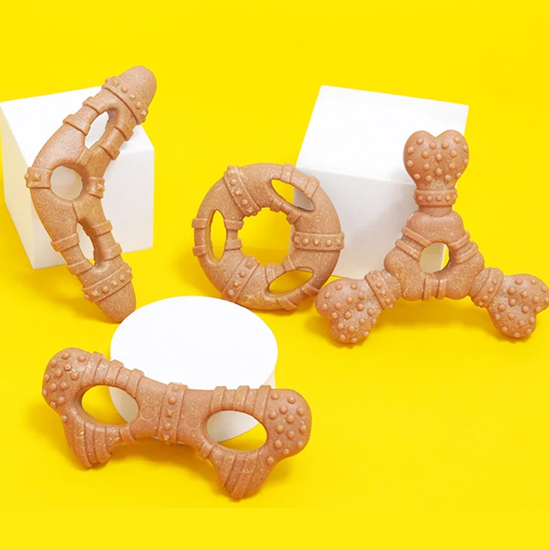 Dog Chewing Toy Wood Plastic Molar Bone Natural Non-Toxic Anti-Bite Puppy Toys for Small Medium 1005009162180422