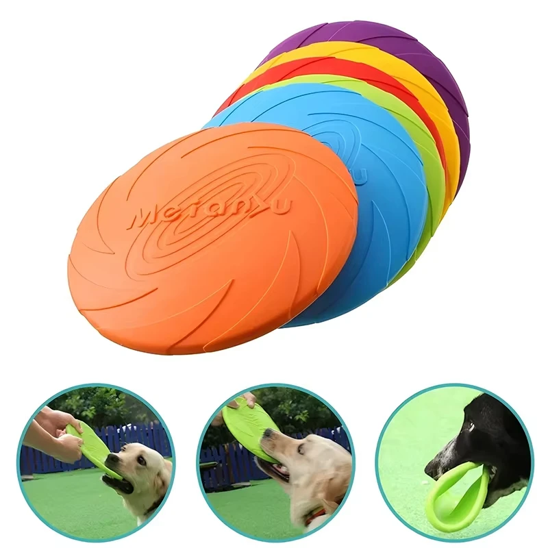 Dog Toys, non-Toxic Rubber Flying Discs, durable & Floatable (7 Inch) 1005009193087019