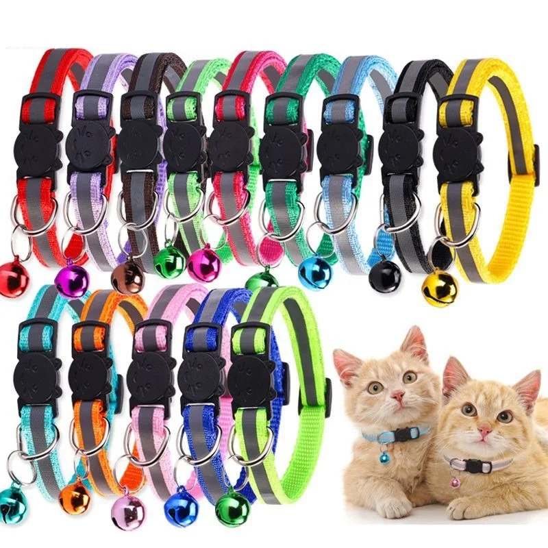 Reflective Adjustable Cats and Small Dogs Collars with Bells Pet Supplies Anti-Strangling Necklace 1005009202409181