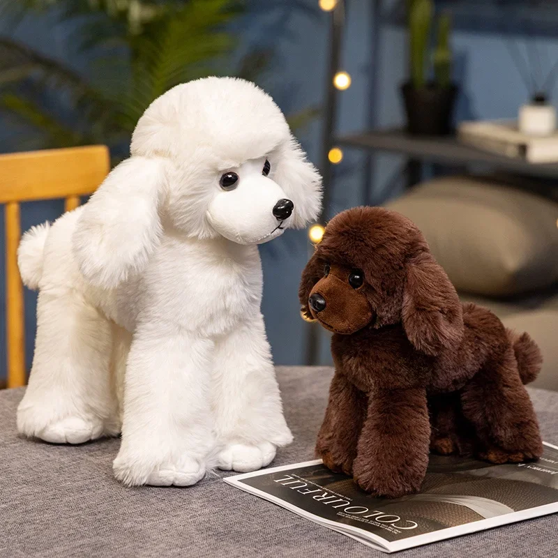 Simulation Poodle Dog Doll Lifelike Teddy Puppy Stuffed Plush Toys Handmade Realistic Animal Model 1005009203238889