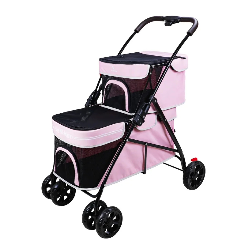 Portable Double-Layer Pet Stroller Ultra-Lightweight Foldable Large-Space Cat and Dog Stroller 1005009205352702